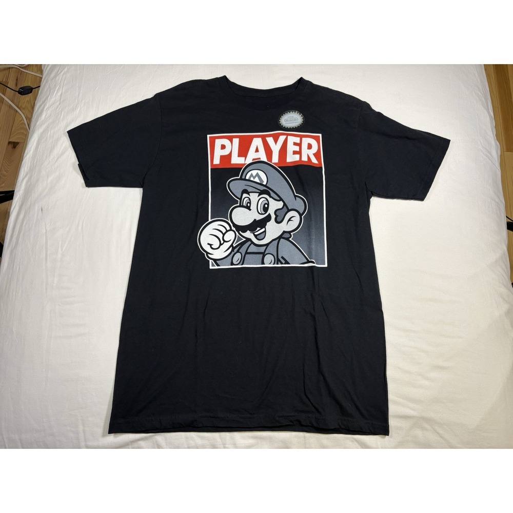 Super Mario PLAYER Graphic Tee Shirt Mens Size XL New With Tags 2014‎ Nintendo